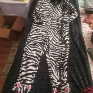 Adult Zebra Bedtime Onesie
